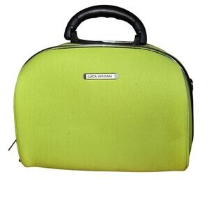 Neon Green Luca Vergani Makeup Case with top Handle
